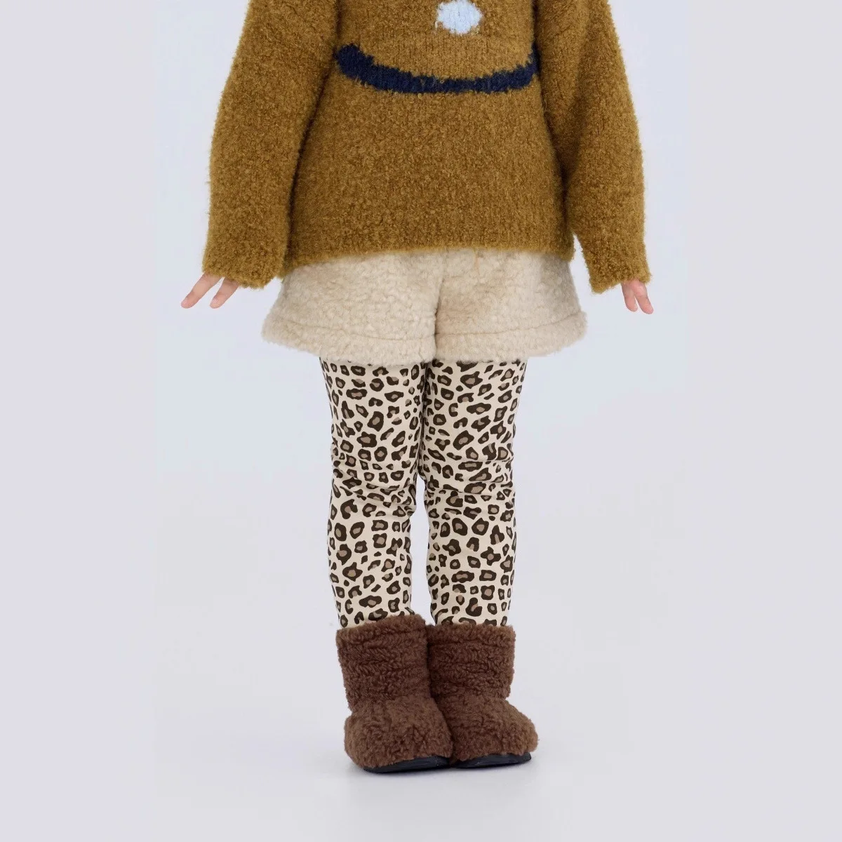 Children's Leopard Print Leggings Composite Integrated Velvet 2025 Winter New Korean Version of Girls' Leggings Elastic