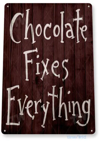 Chocolate Tin Metal Sign Desert Cottage Kitchen Chocolate Decor Tin Sign B294