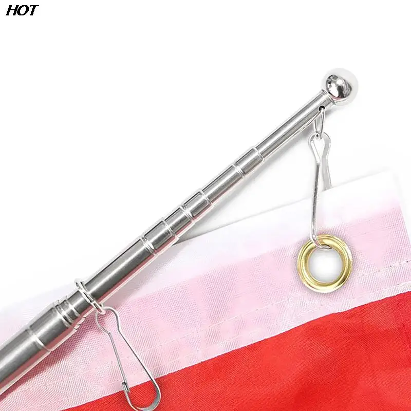 Tiang Bendera 1.2 meter, penunjuk teleskopik Stainless Steel dapat diperpanjang, tiang bendera portabel, tiang bendera bergelombang, penunjuk kelas