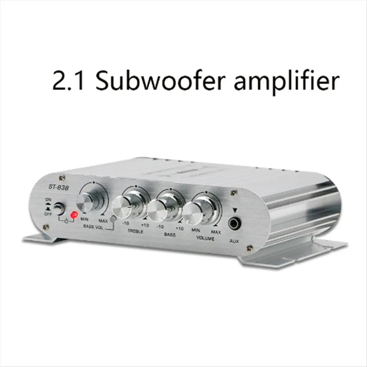 A10I Mini Digital Power Audio Car Amplifier Blue Light Stereo Audio Amplifier for Home Theater Club Party Music 200W X2(B)