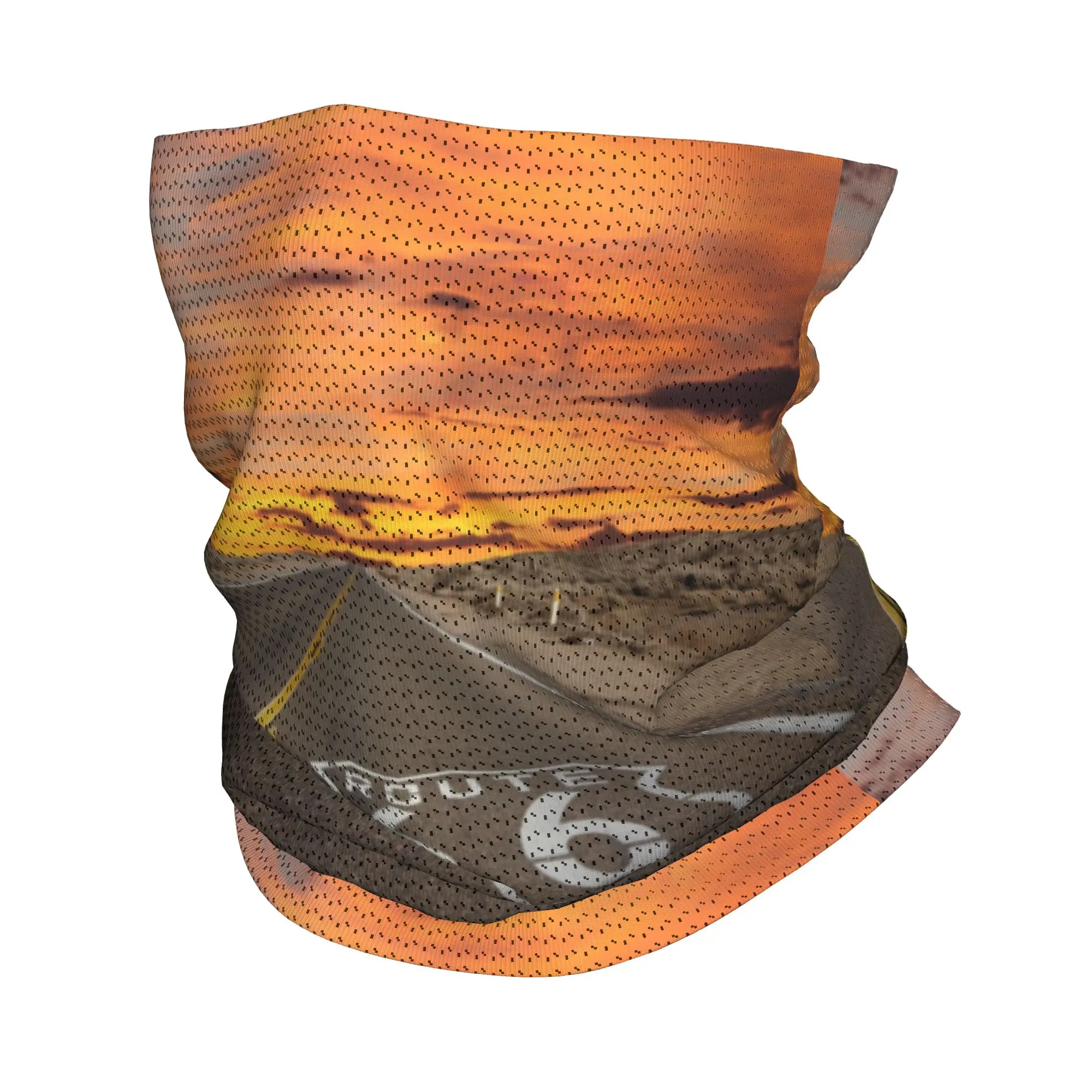 

Custom Route 66 Bandana Neck Gaiter for Ski Hunting Women Men Wrap Scarf USA Highways Balaclava Warmer