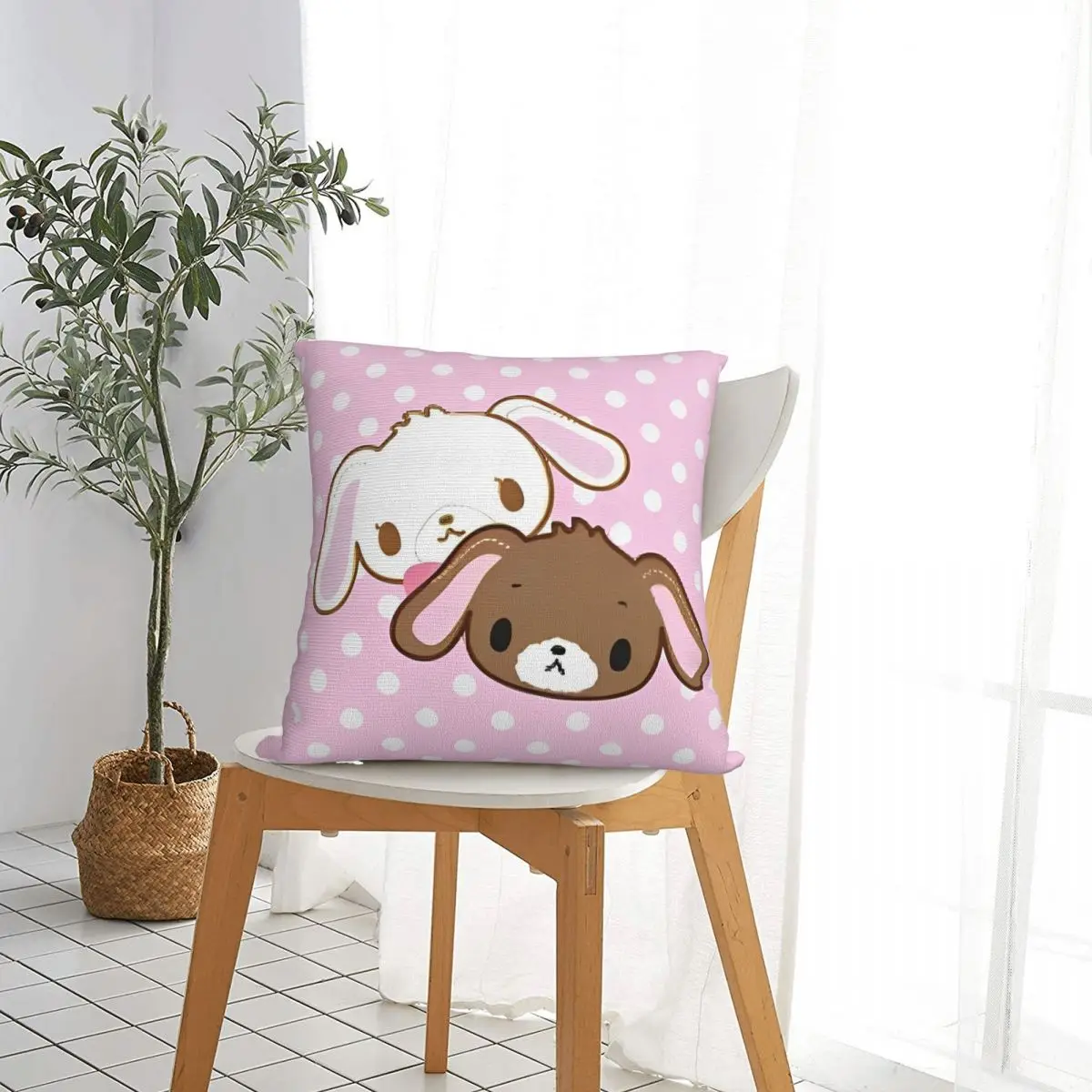 Cute Sugar Rabbit Sugarbunnies Square Pillow Case Sanrio Cushion Covers Novelty Zipper Decor Pillowcase for Home 18