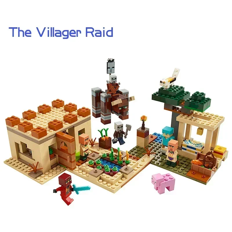 The Cave Village Mine Farm TreeHouse Deep Dark Battle Constructions Bouwsteenmodel Speelgoed DIY voor kinderen Kerstcadeau