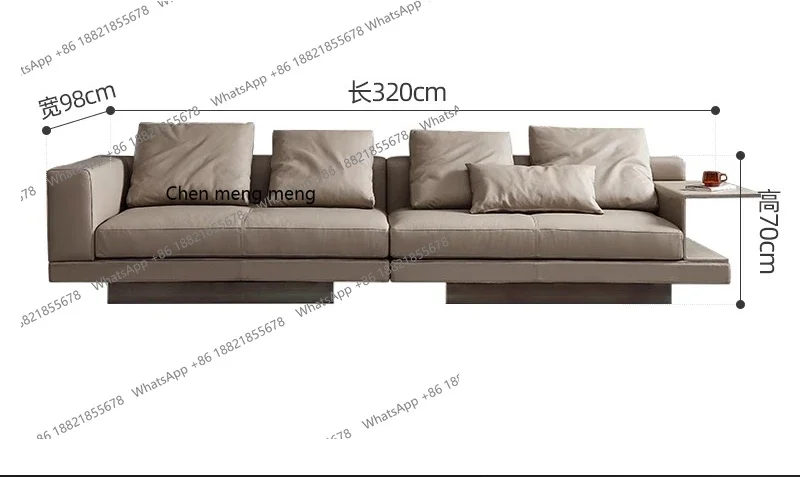 

New arrive Italian minimalist leather sofa combination modern simple first-layer cowhide living room straight row size apartment