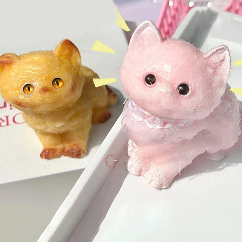 Chat en peluche Kawaii de dessin animé pour enfants, jouet à rebond lent, drapeau doux et créatif, jouet du bout des doigts, jouet d'instituts souligné, cadeau mignon pour fille