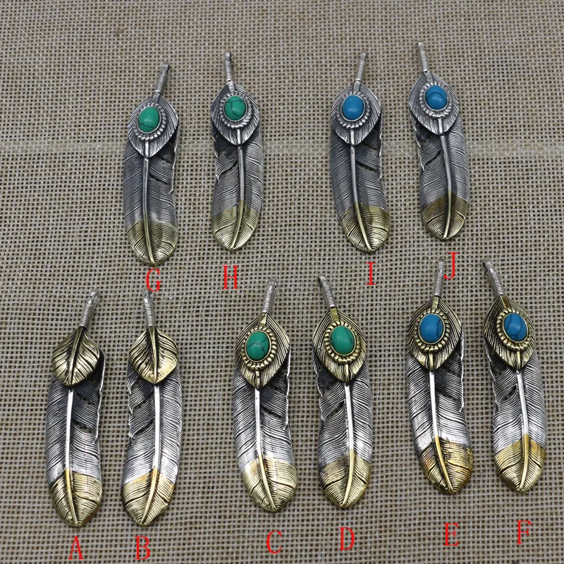 

925 Sterling Silver Japanese Fashion Jewelry Pi Shuai Couple Pinestone Feather Necklace Pendant Thai Silver Pendant