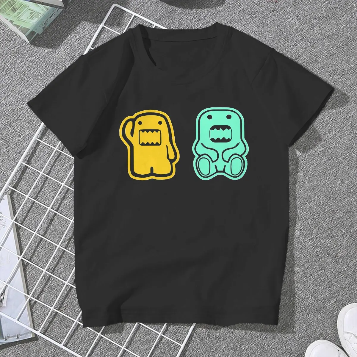 Anime Domo Kun Classic Green Tshirt Graphic Women Tops Vintage Homme Fibre Harajuku Polyester T Shirt