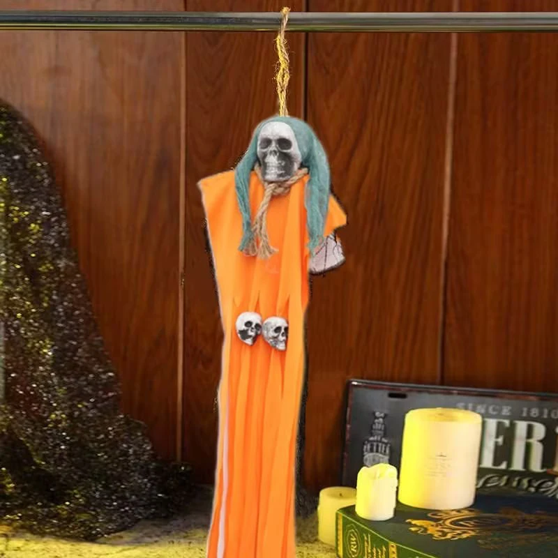 Halloween Hanging Skeleton Curtain Horror Spooky Ghost Decor Ornaments for Outdoor Indoor Yard Patio