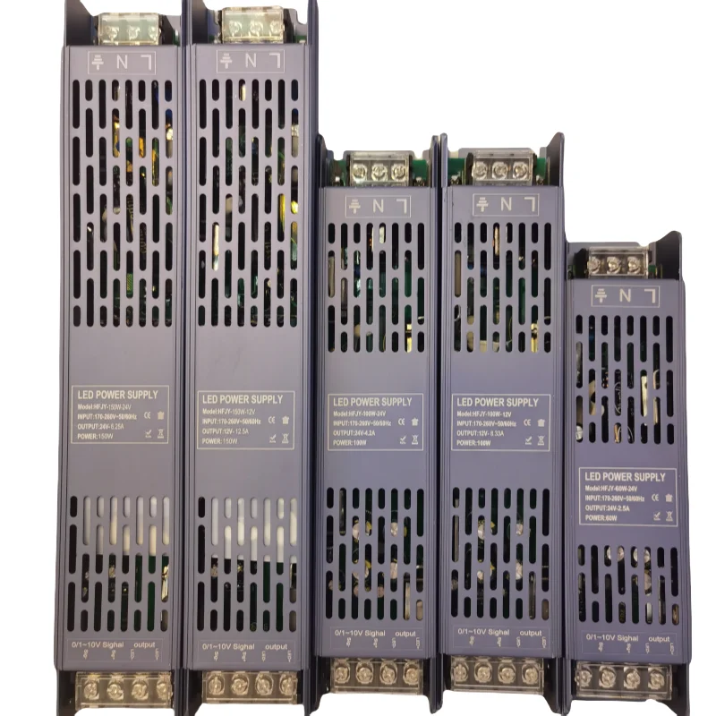 Triac Dimmable Led Driver 150W 100W 60W 0/1-10V Dimmable Power Supply 12V 24V Led Transformers Dimmable