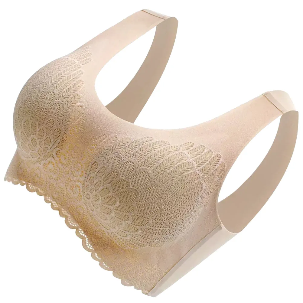

Lace Bra Wireless Women'S Soft Bra Set Adjustable Straps Gift For Ladies Girls Xl Size