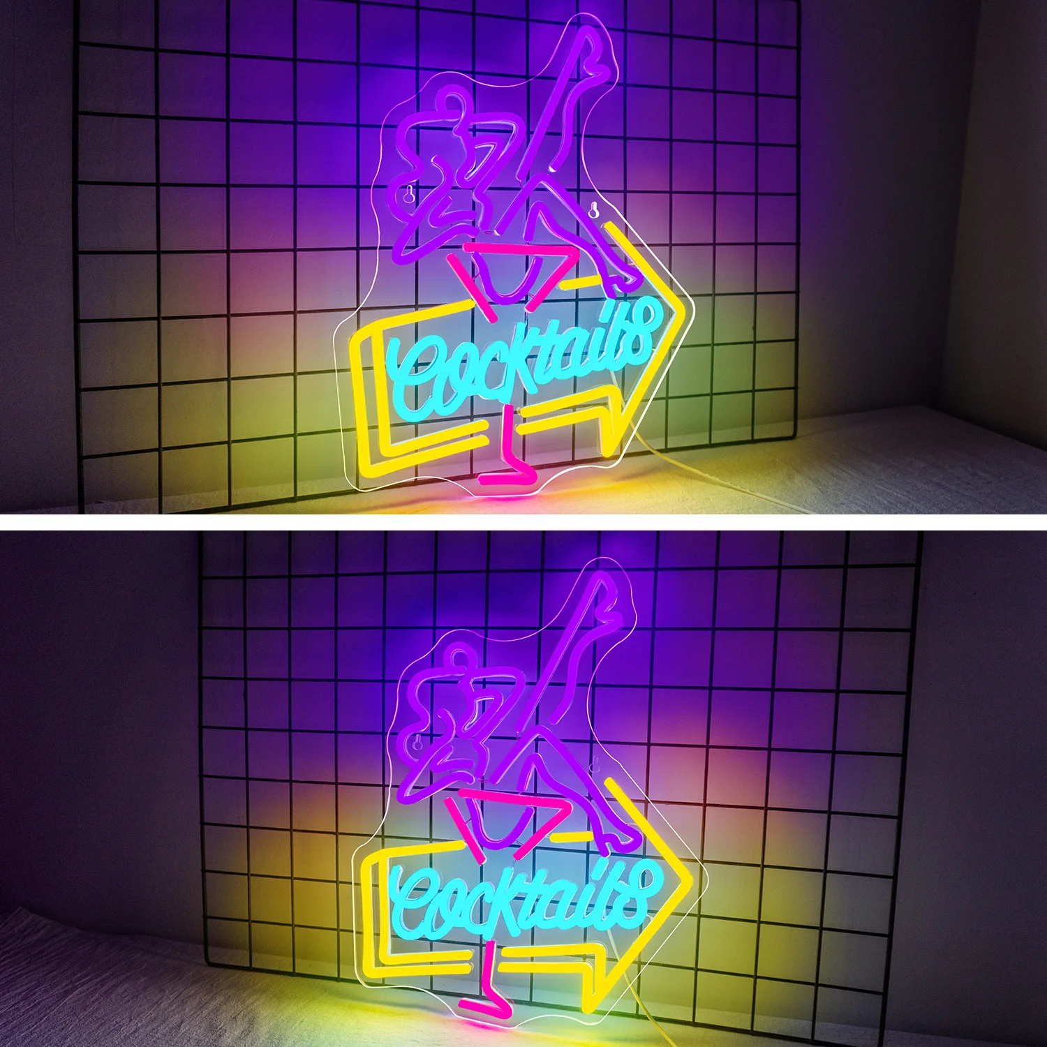 Cocktails Lady Neon Led Sign for Wall Decor USB Dimmable Powered for Bar Party Club Cocktail Bar Restaurant Shop Decor Light