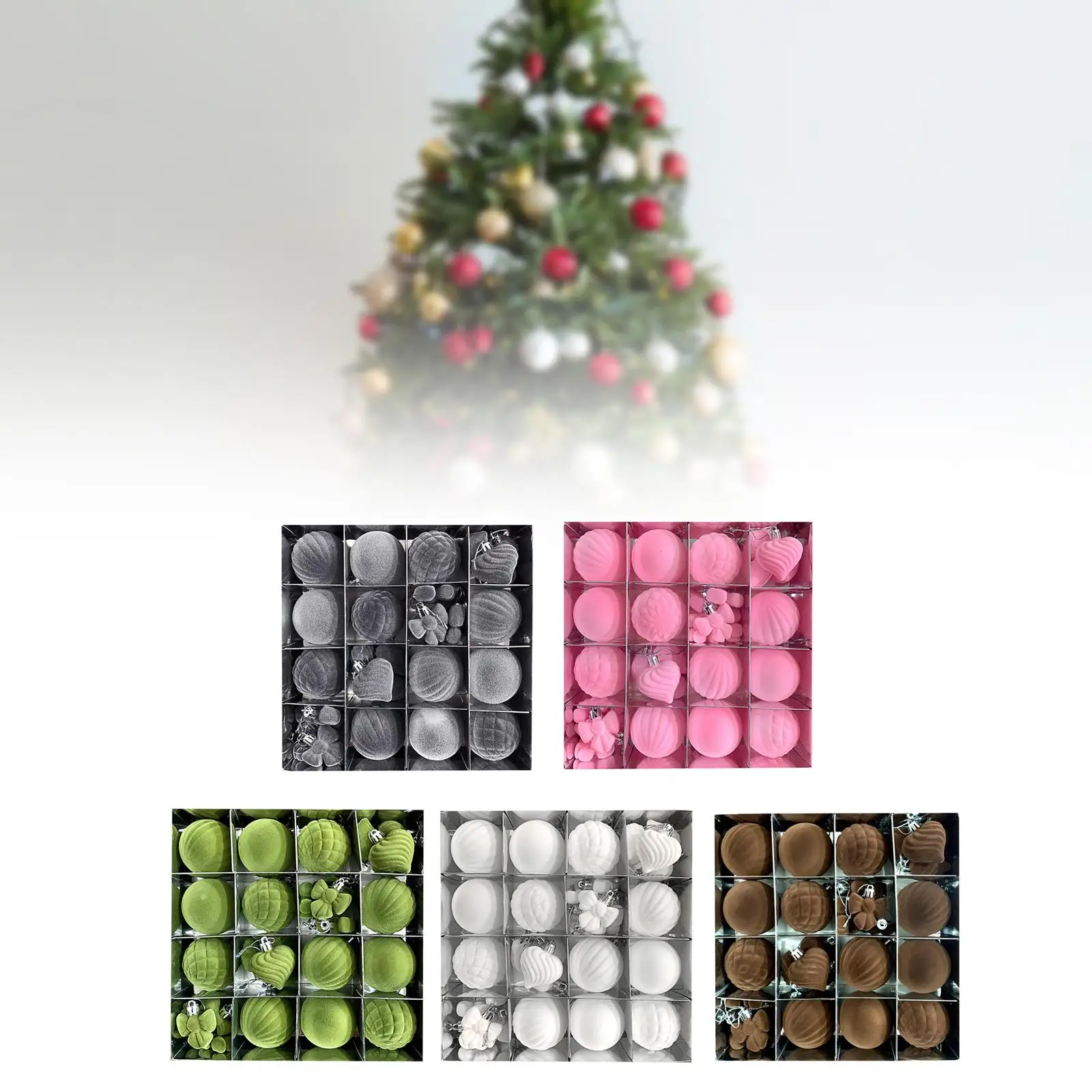

16Pcs Christmas Tree Ball Ornaments for Indoor Outdoor Birthday Festive
