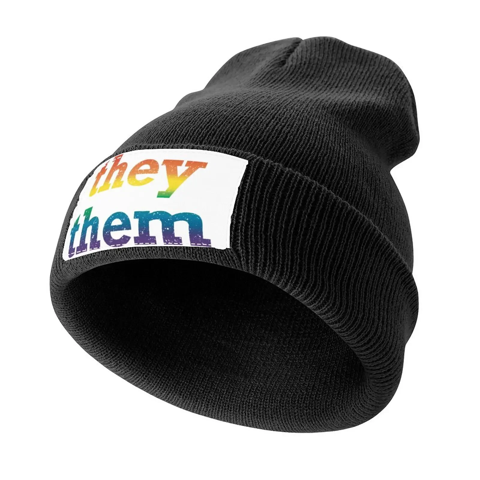 Rainbow They Them Pronouns Knitted Cap Dropshipping Christmas Hat Boy Child Women's