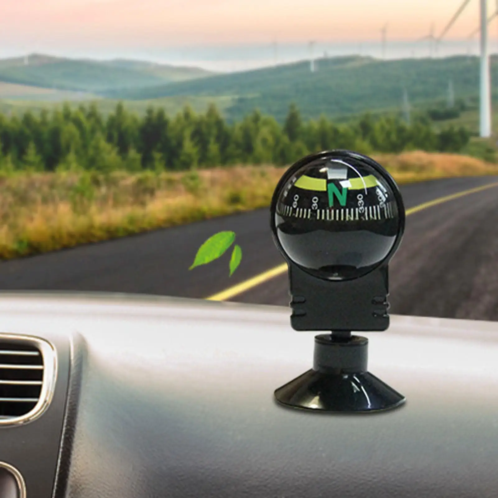 Car Automotive Navigation Compass Navigation Compass Adjustable Dashboard Mounted Automotive Interior Accessories For Hiking