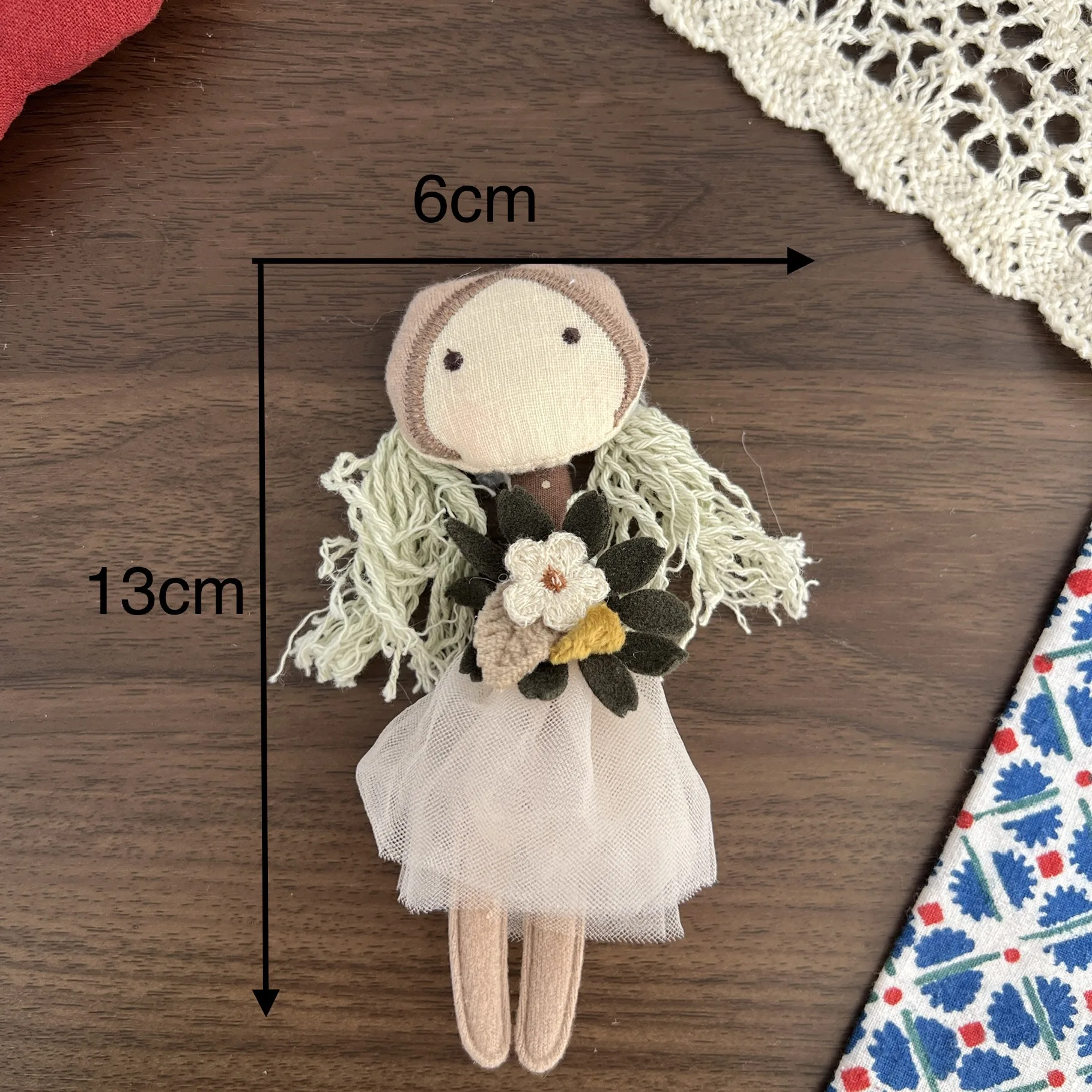 Brooch Pin DIY Cute Rustic Plush Filled Bridal Bunny Bag Charm Material Kids Scarf Clothing Semi Finished Portable