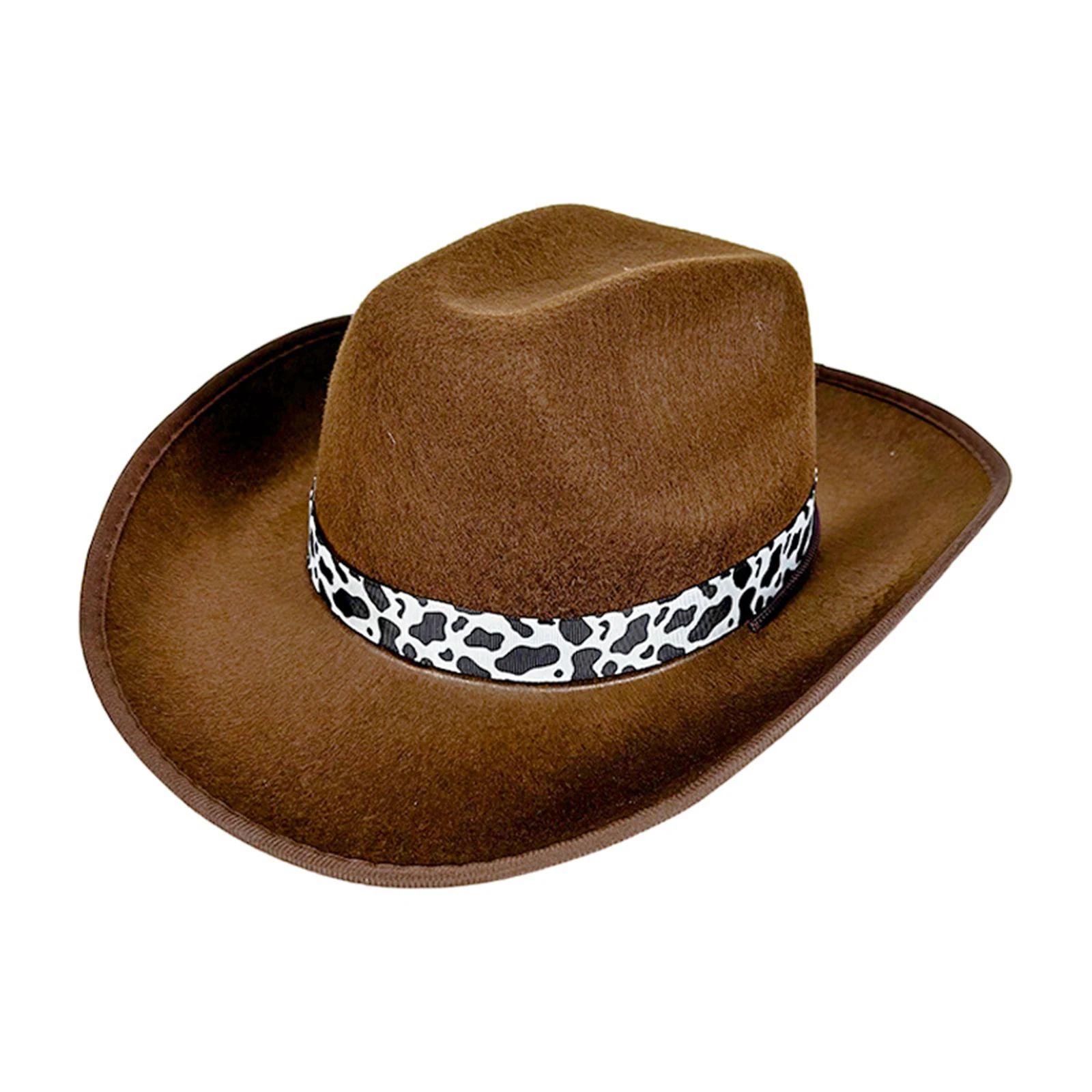Brown Trimmed Milk Ribbon Cowboy Hat, Coffee Colored Western Cowboy Hat, Black Dick Cowboy Hat