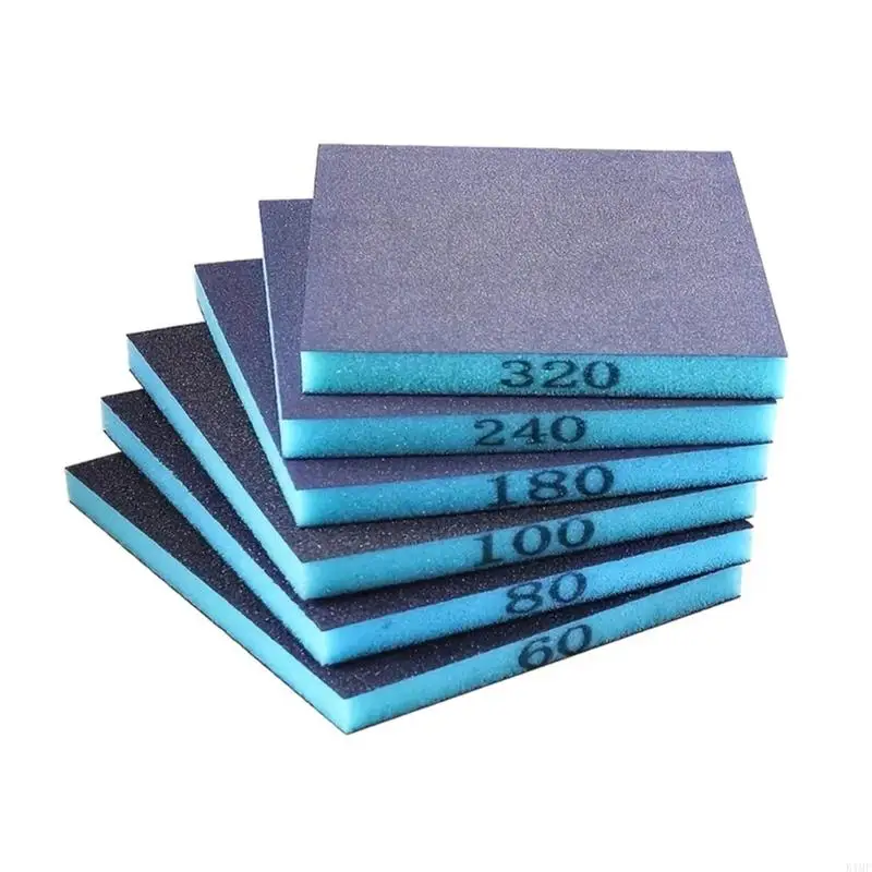 K1MF 6pcs High Performances Sanding Sponges Smooth Operate for Metal Projects