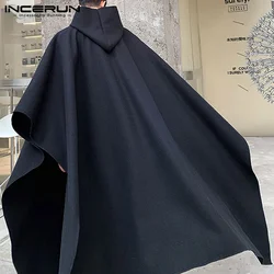 Casual Autumn Winter Mens Batwing Sleeve Warm Comfy Hoodied Thobe Jubba Cape Cloak Poncho Coat