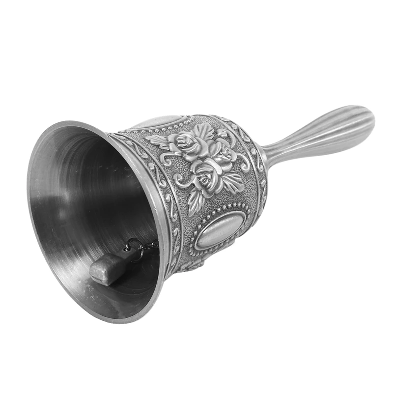 FULL-Hand Bell, Metal Tone Ring Alarm Hand Hold Service Call Bell Desktop Bell Tea Dinner Bell Game Bell, Christmas Bell