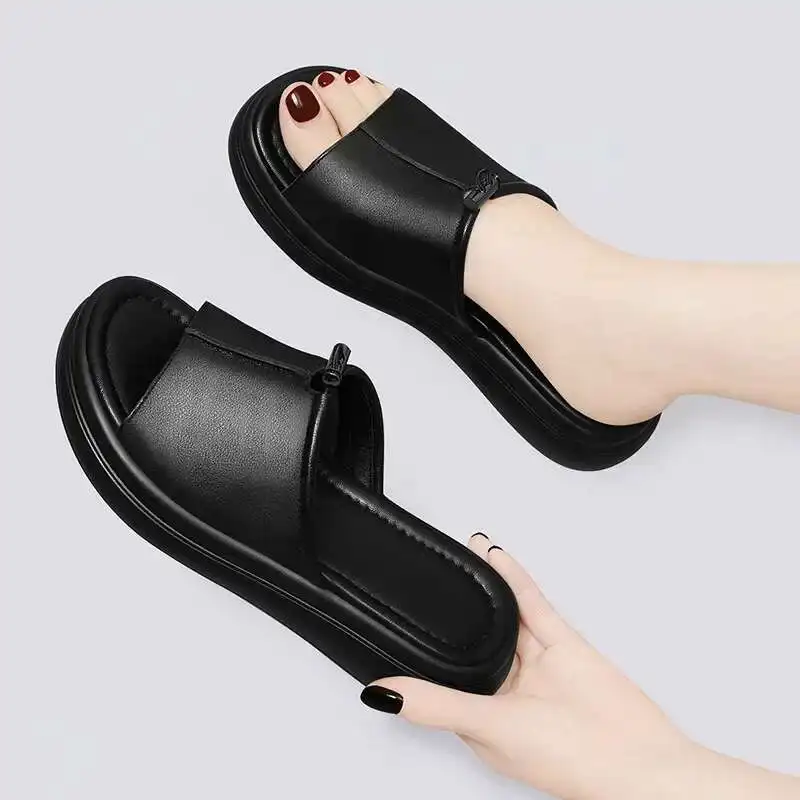 

New Women's Summer Fashion Slant Heel Thick Bottom Multi Functional Flat Slippers @ 22335 # Ve