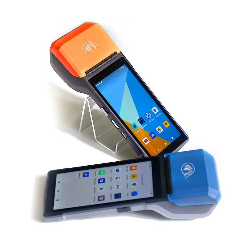 الكل في واحد سوبر ماركت النقدية المحمولة آلة الدفع محطة أندرويد موبايل Pos 4G نظام نقطة البيع المحمولة مع الطابعة