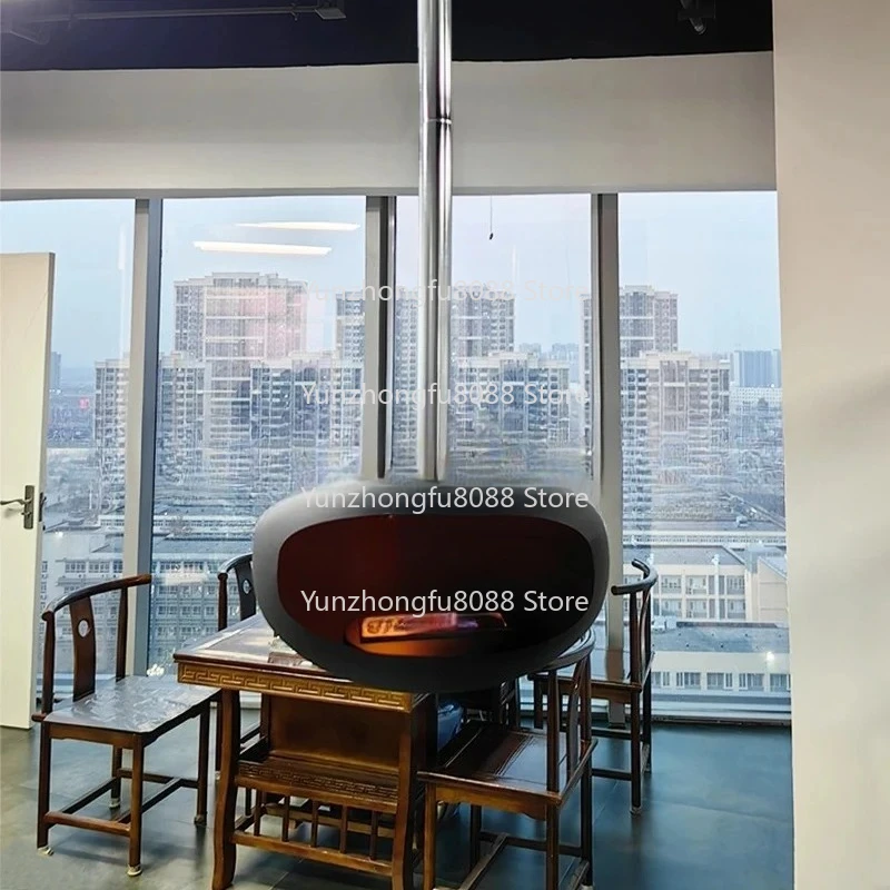 Perapian Bioetanol Gantung di Atap Cocoon Perapian Mengambang