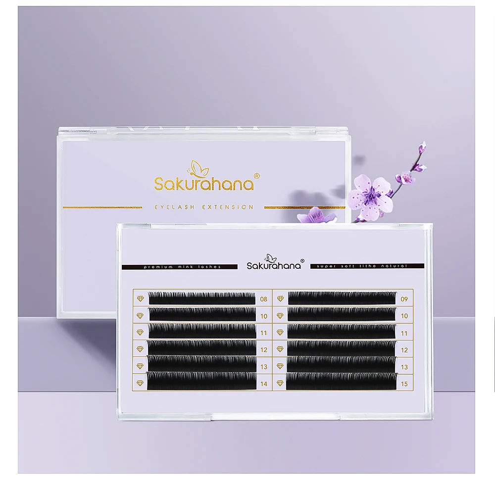 SAKURAHANA Flache Ellipse-Wimpern, natürlich, superweich, individuelle, matte Kunstnerzwimpern, B/C/D/L/LU Curl Split-Tips, flache Wimpern – Detail 11