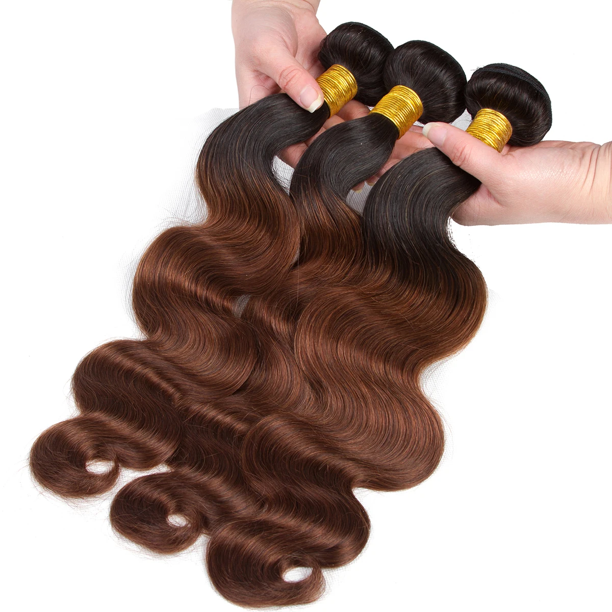 T1B/33 Body Wave Hair Bundles 1/3 Bundles Deals 10-28 Inch Body Wave Remy T1B33 Omber Hair 100% Human Hair Extensions HairUGo