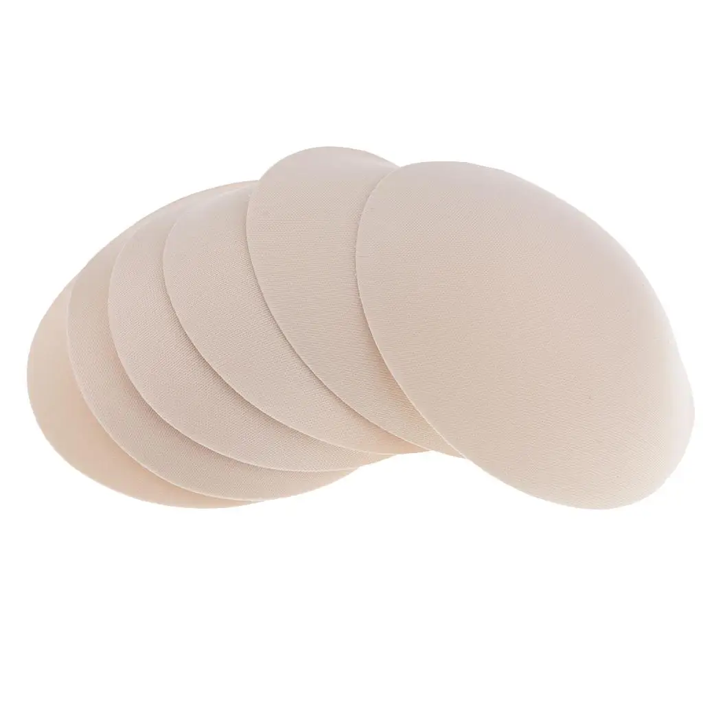 3 Pairs Women Beige Soft Round Bra Pads Inserts for Sports Bikini Top Swimsuit Bras Cover Pad Breast Bra Implant Chest Paste