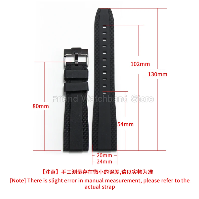 Silicone Watchband Lightweight Durable Quick Drying Elasticity Sweat Resistant for Breitling Superocean Navitimer Mechanical