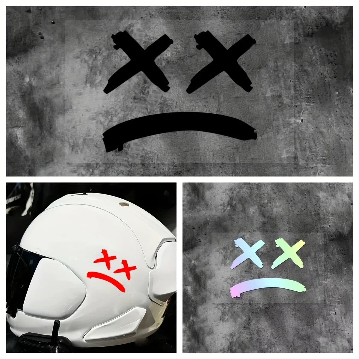 

1 шт. "X Eyes Sad Face" наклейка на автомобиль и мотоцикл, стильная наклейка для индивидуальной настройки внешнего вида автомобиля и уникальный вид