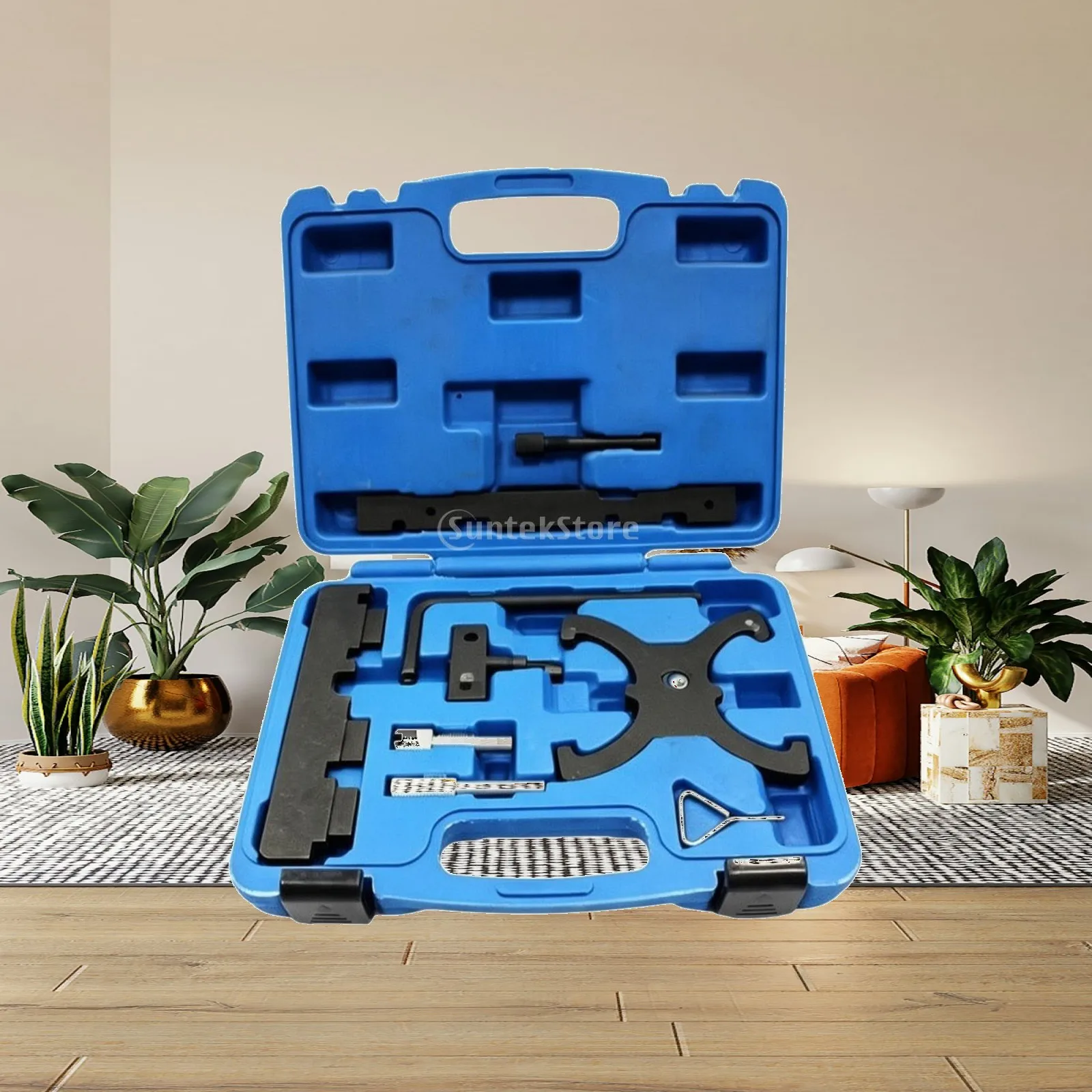 Engine Timing Tool Kit Easy to Use Timing Tool Set with Carrying Case Carbon Steel Long-Lasting for Mechanics, Auto Repair Shop