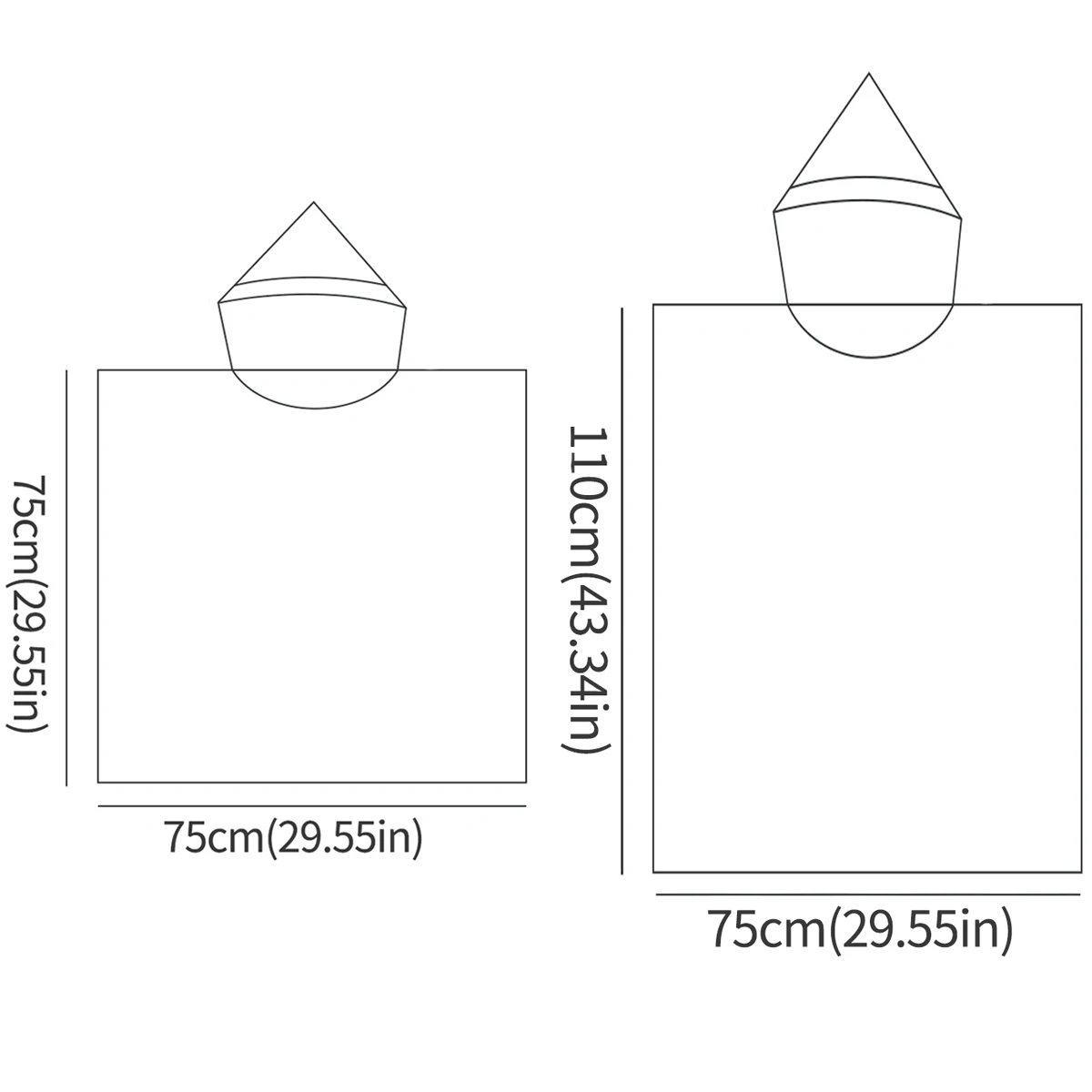 엘린펀트 속건 마이크로파이버 성인 아동 유아 목욕 타월 부드러운 후드 타월 목욕가운 후드 목욕 타월 (성인 및 아동용)
