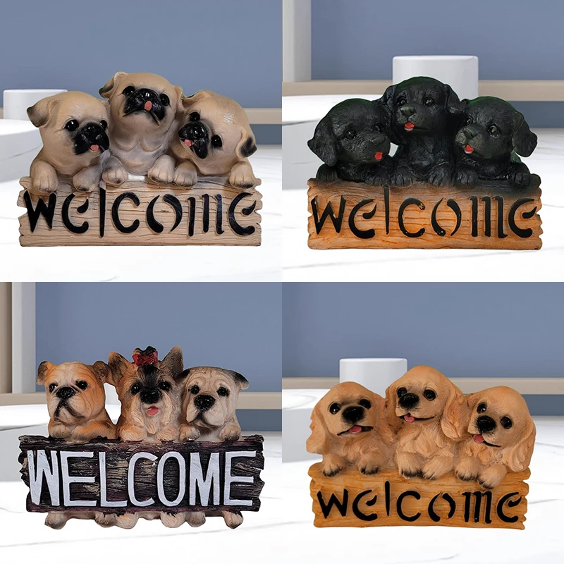 Welcome guests,simulated puppy resin Ornaments,Labrador,Pomeranian,Chihuahua,Pug,Golden Retriever,Home,Wedding Party Decoration