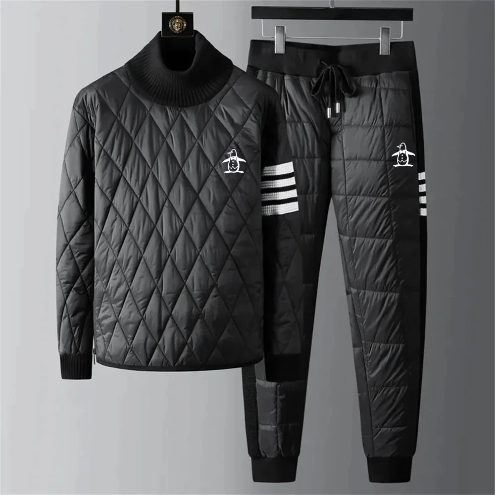 

Autumn Winter Down Cotton Golf Two Piece Set New Men Golf Jacket Windbreaker Hedge Men Golf Clothing Golf Pants Men's Golf Wear