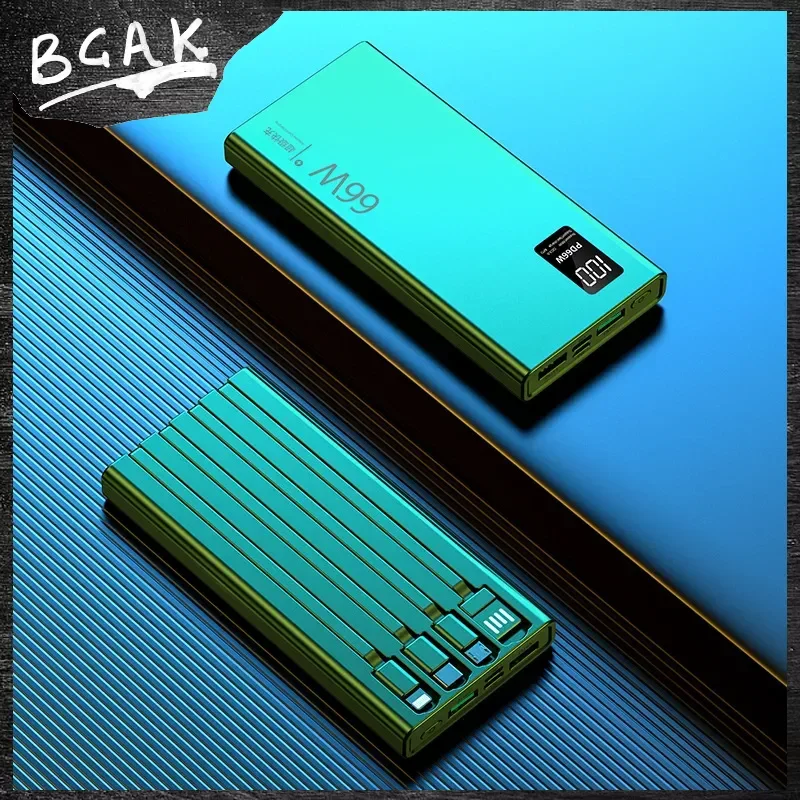 

Real Capacity BCAK 30000mAh 66W Fast Charging with Built-in Cable, Power Bank, Large Capacity Mobile Power Supply Gift Wholesale