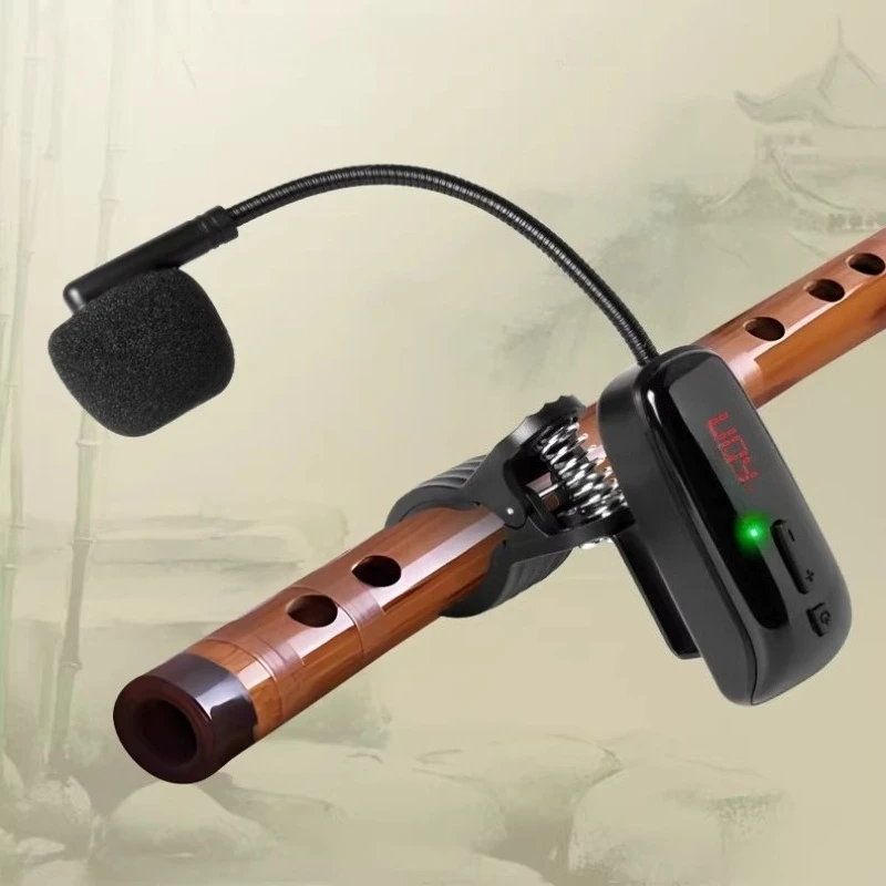 Flute Wireless Microphone Professional Hulusi Musical Instruments Pickup Stage Noise Reduction Microphone Wind Instrument Parts