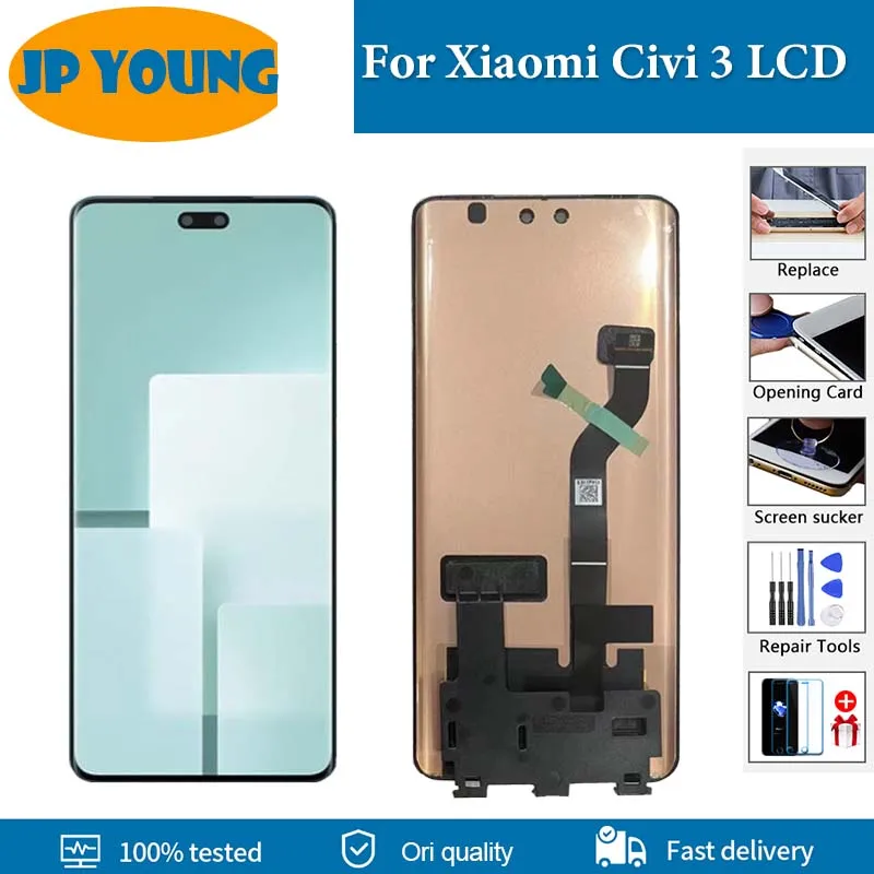 

6.55" AMOLED For Xiaomi Civi 3 LCD Display Touch Screen Digitizer Assembly For Mi Civi3 LCD 23046PNC9C Screen Replacement Parts