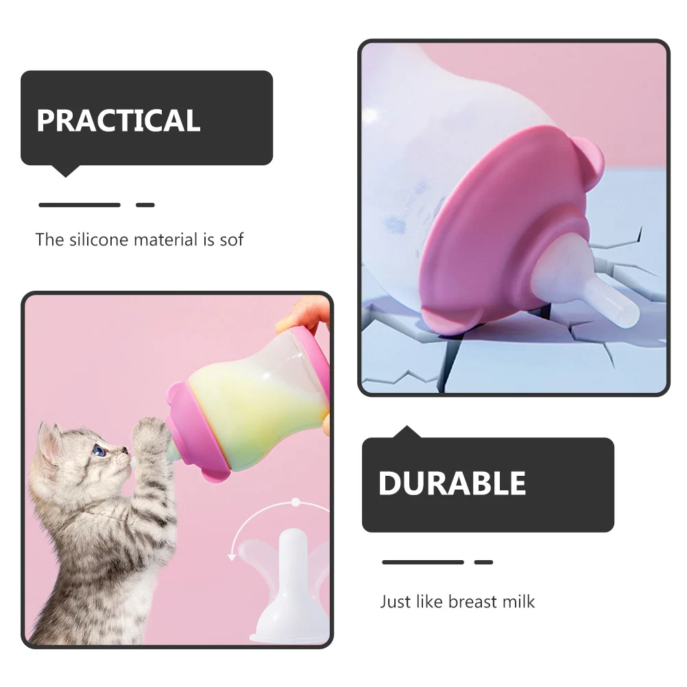 

20Pcs Pet Milk Bottle Pacifiers Puppy Kitten Feeder Nipples Easy Clean Durable Feeding Tools for Little Pets Pet Using Feeders