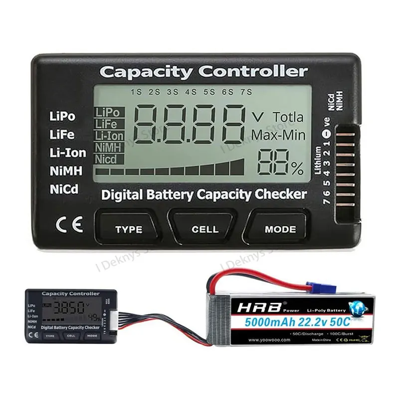 RC Cellmeter 7 Digital Battery Capacity Checker Voltage Tester for LiPo LiFe Li-ion NiMH NiCd Batteries Controller Cell Meter