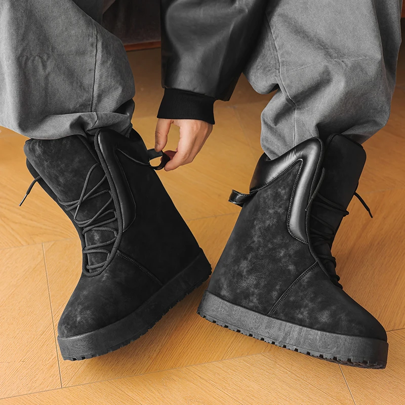 

Четырехсезонные модные и прочные нишевые трендовые брендовые универсальные модные ботинки с высоким берцем на шнуровке для пар на открытом воздухе