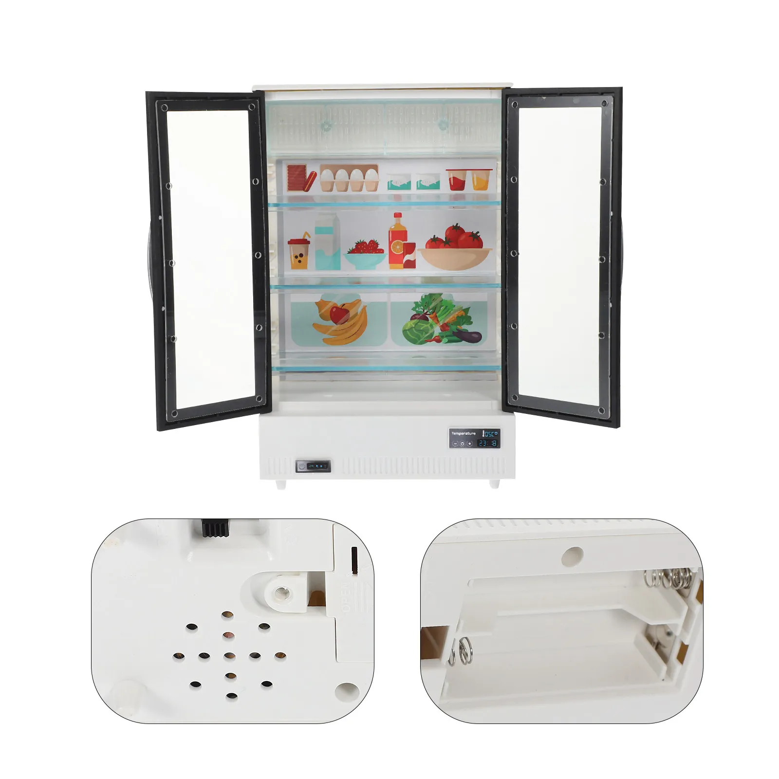 

Mini House Refrigerator Decor ABS Material Realistic Kitchen Miniature for Dollhouse Micro Landscape Desktop Decoration Photo