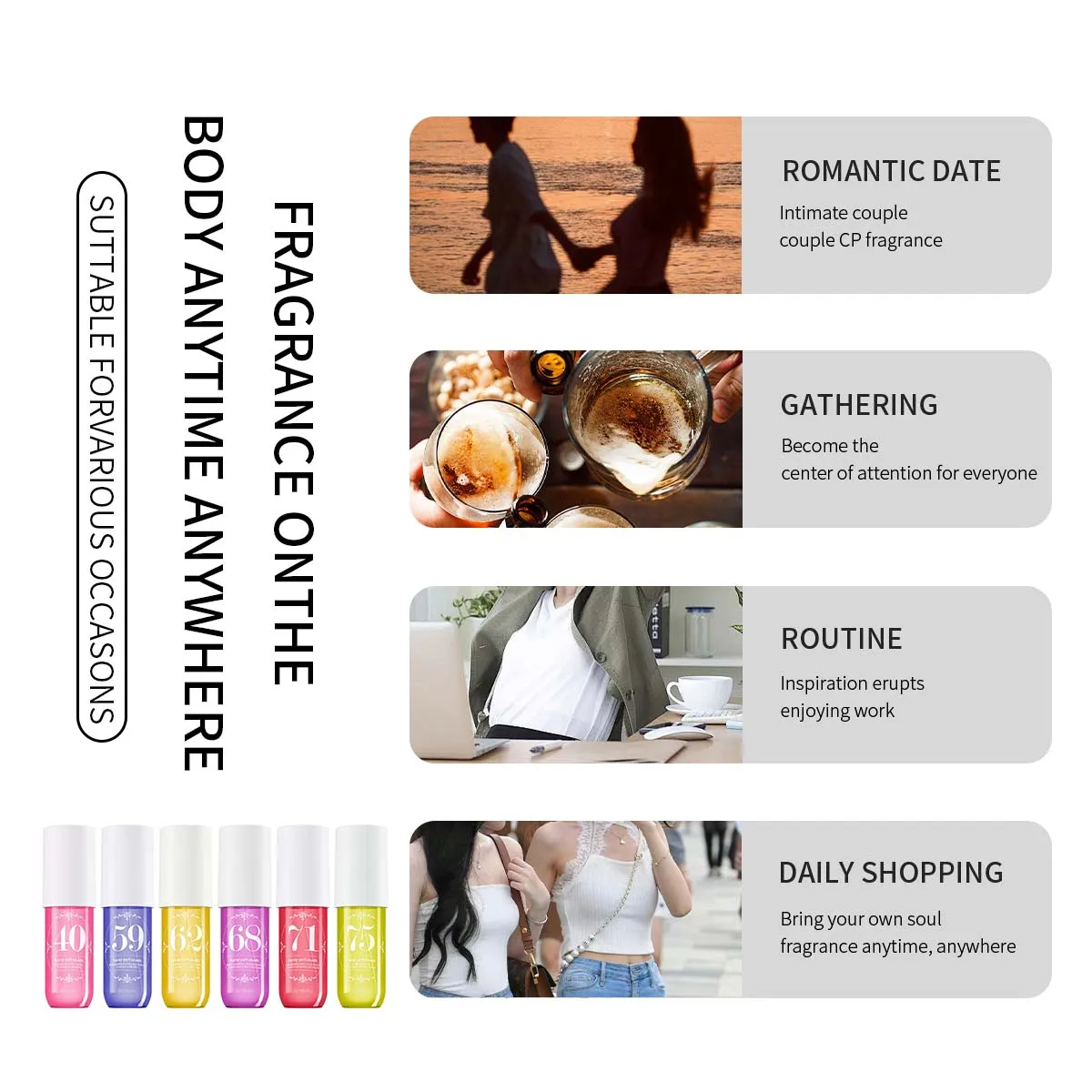 بخاخ معطر جو خالي من الكحول - عطر طبيعي يدوم طويلاً، غني بالزيت العطري البرازيلي المضغوط، أداء