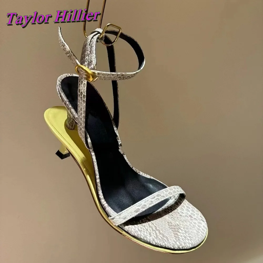 New Double Sole Sandals Open Toe Buckle Strap Slingback One Strap Luxury High Heel kitten Heel Dress Party Shoes 2024 Summer