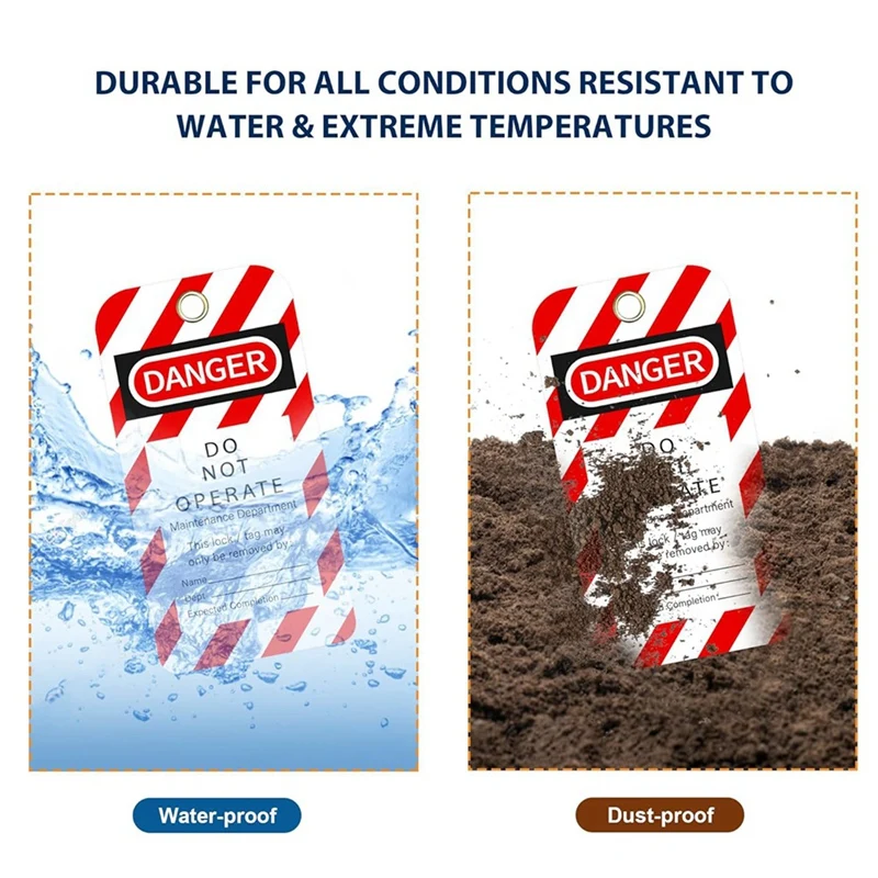 Étiquettes de verrouillage pour pommes de terre, 3x5.75 pouces, 40 étiquettes de danger ne pas utiliser avec 40 attaches zippées, kit de pièces