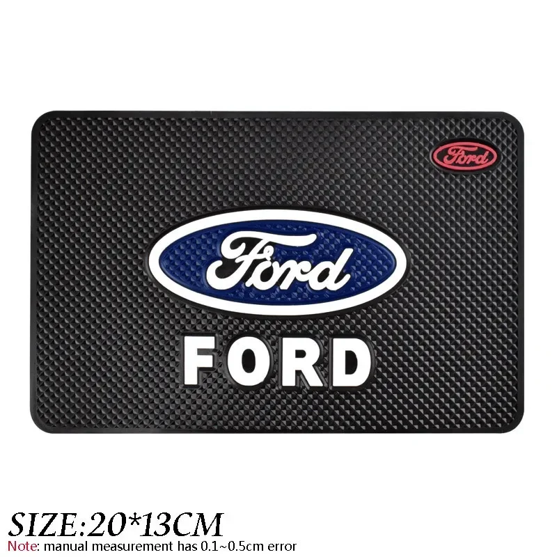 For Ford Logo Focus Mustang Mondeo Kuga Fiesta Escort Explorer Edge Anti-Slip Mat Auto Silicone Interior Dashboard Pads 20*13cm