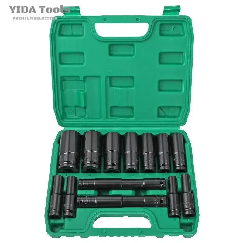 1/2 Inch Electric Wrench Socket Set Hexagonal Impact Driver Drill Bit Extension Adapter 8-32mm