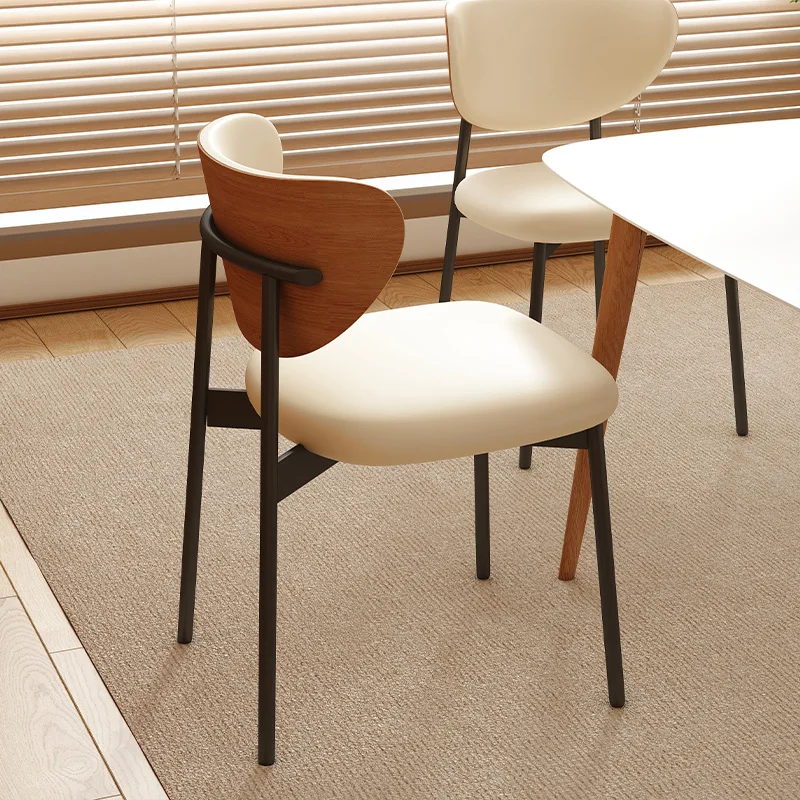 Retro Italian minimalist dining household solid wood light luxury quiet wind simple modern medieval backrest chair designer