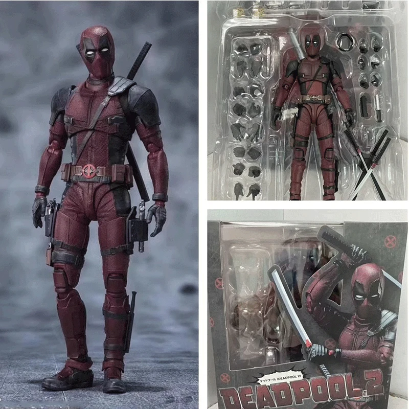 SHF Deadpool 2 Action Figure PVC Superhero Collection Doll Movable Model Toys Joint Movable Dolls Kids Birthday Gift 16cm