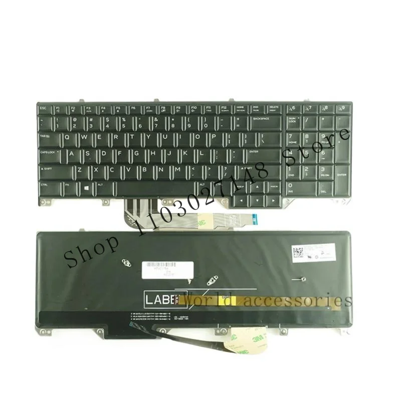 WYORESY Keyboard AS Laptop Baru untuk DELL Alienware M17 17 R4 R5 PK1326T1B01 0ND5TJ dengan Lampu Latar